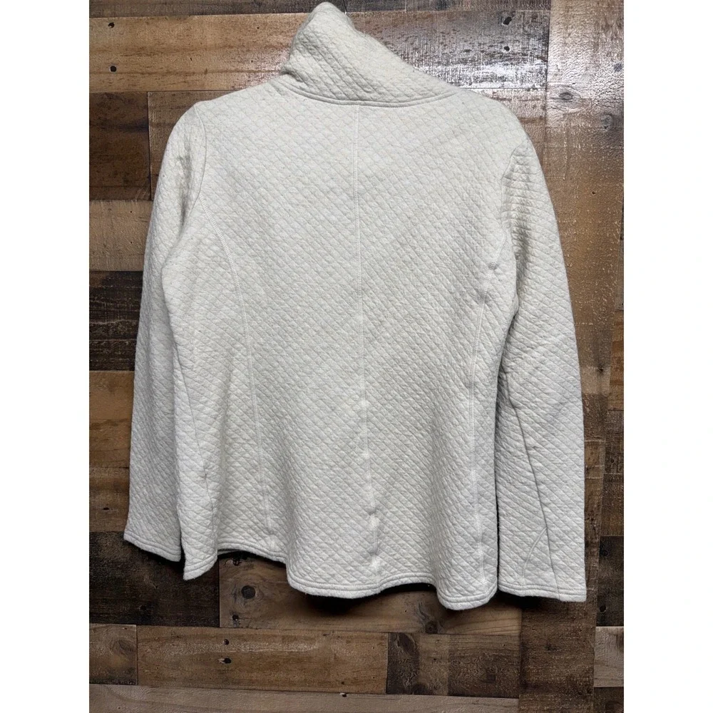 Kuhl Quinn Cowl Neck‎ Pullover Oatmeal Quilted Kangaroo Pocket Sweater Womens XL